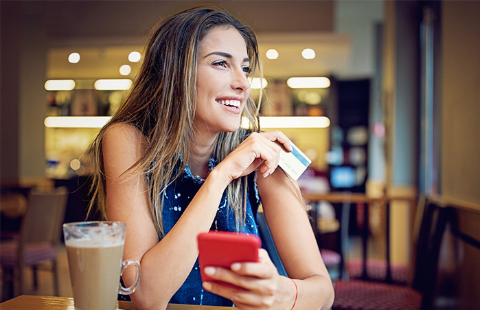 Person shopping on their phone.